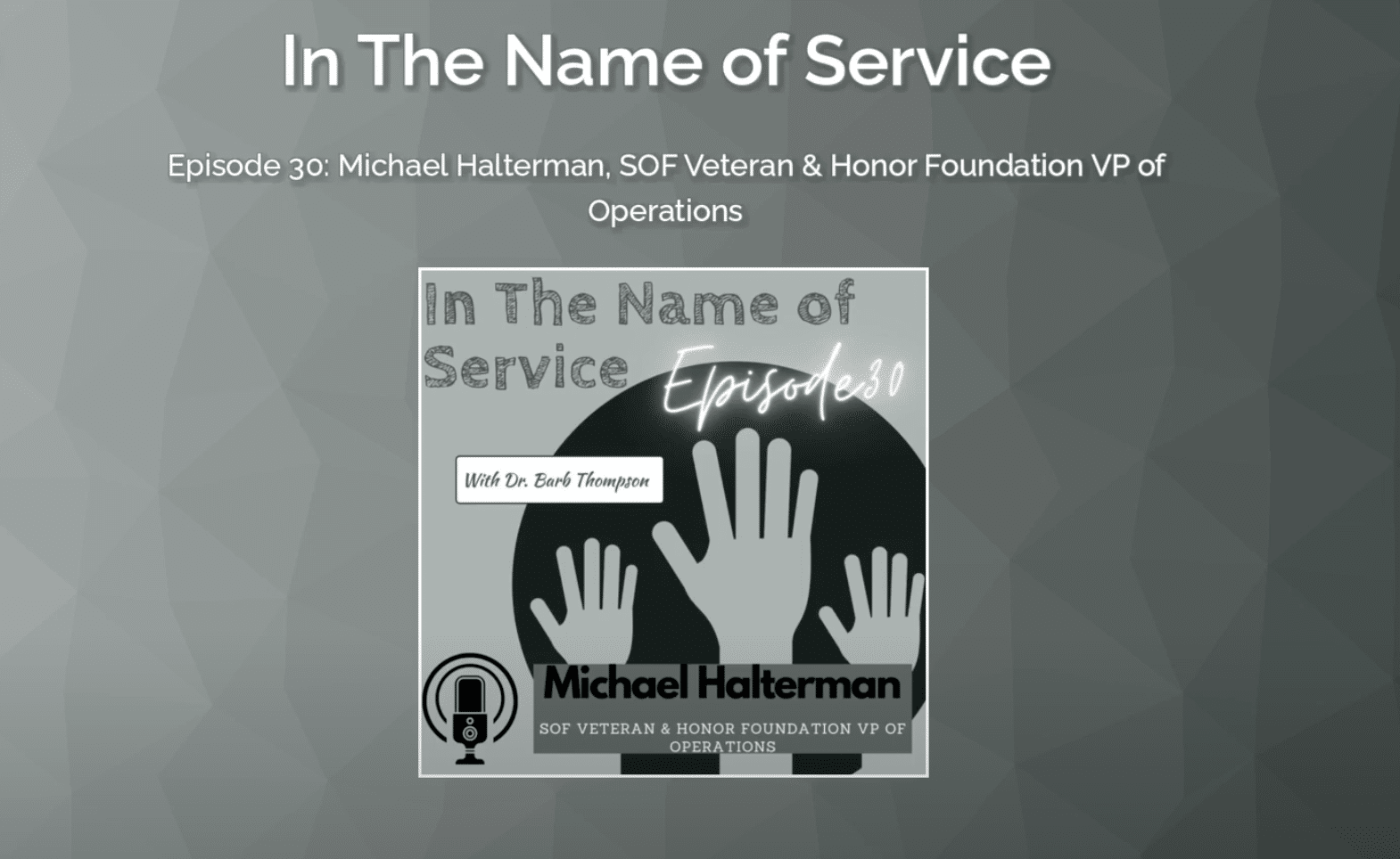 THF on In the Name of Service Podcast